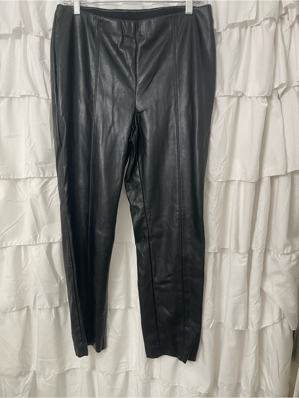 J. Jill Black Vegan Faux Leather Straight-Leg Pants